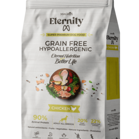 Magros Eternity begrūdis maistas šunims su vištiena