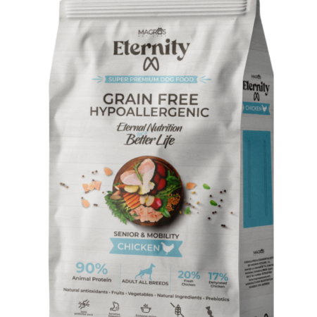 Magros Eternity begrūdis maistas senjorams arba turintiems viršsvorio šunims