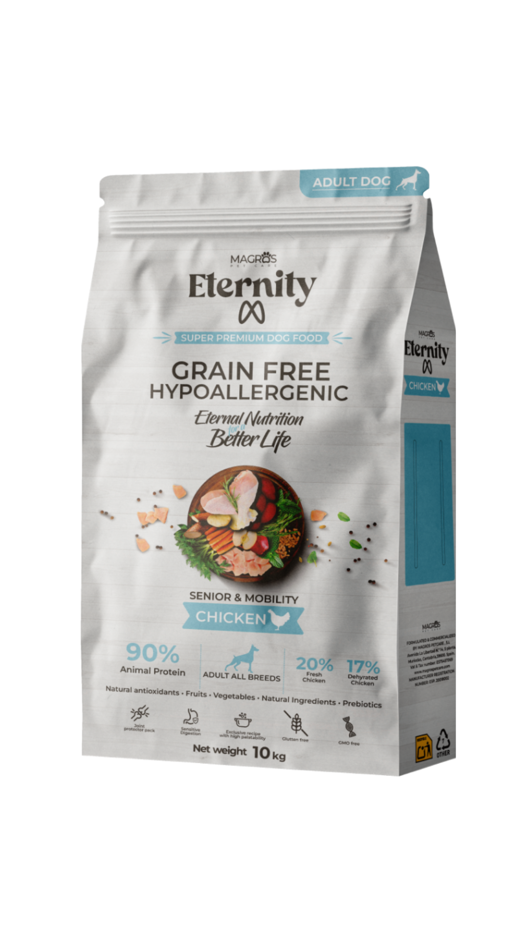 Magros Eternity begrūdis maistas senjorams arba turintiems viršsvorio šunims