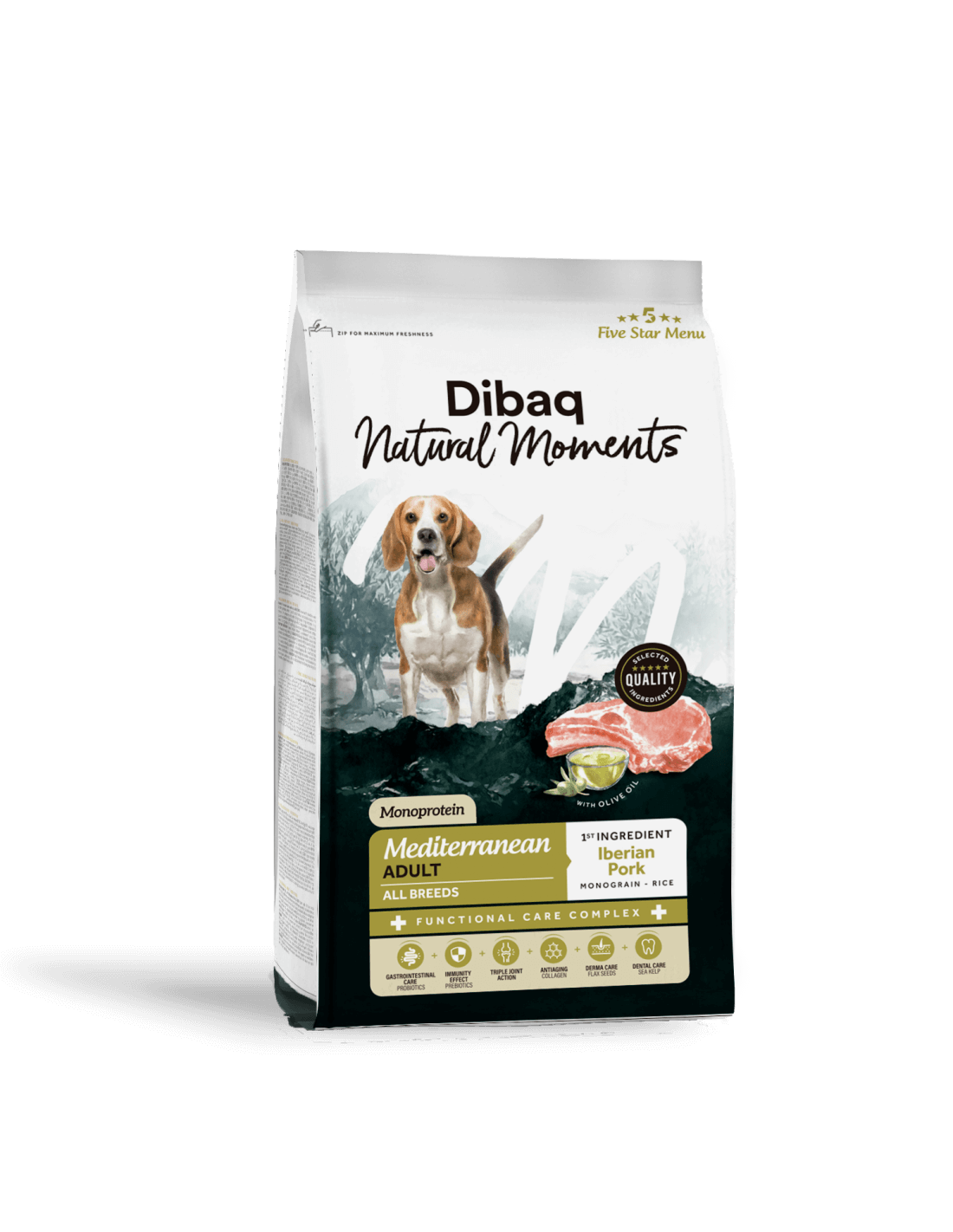 Dibaq Natural Moments sausas maistas šunims su IBERIJOS Kiauliena