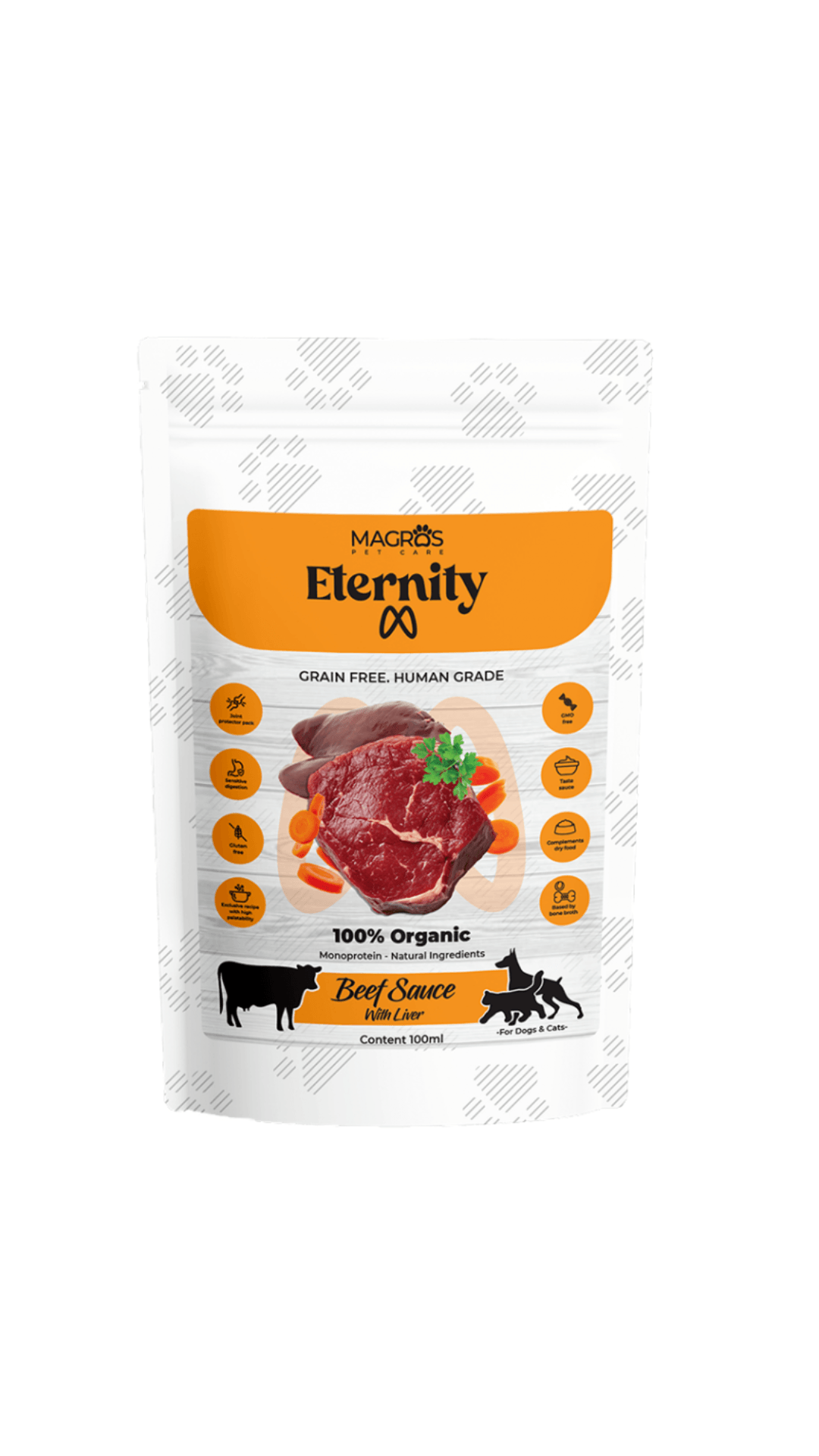 NAUJIENA! Magros Eternity ekologiškas jautienos padažas šunims ir katėms