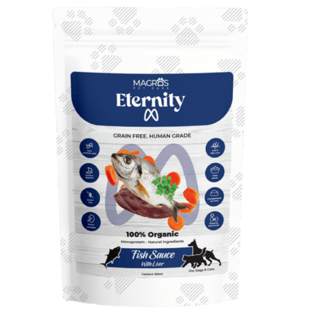 NAUJIENA! Magros Eternity ekologiškas žuvies padažas šunims ir katėms