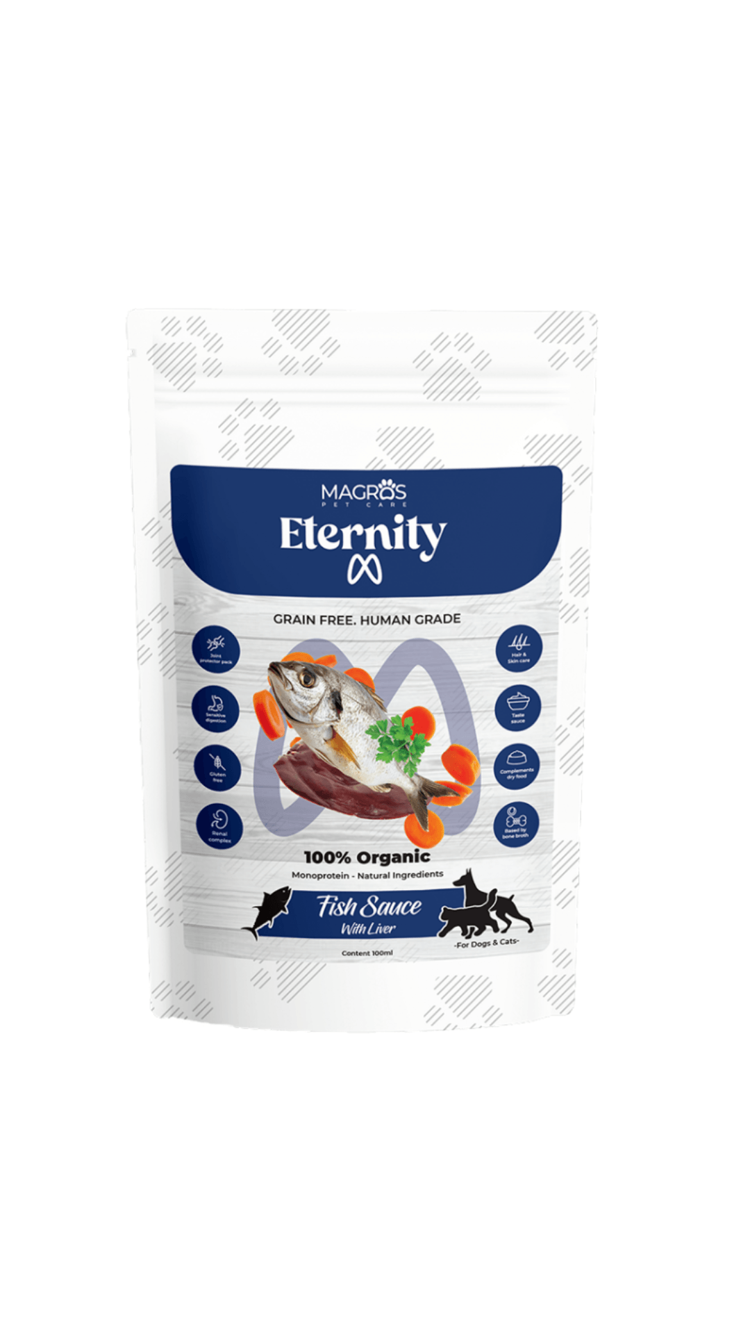 NAUJIENA! Magros Eternity ekologiškas žuvies padažas šunims ir katėms